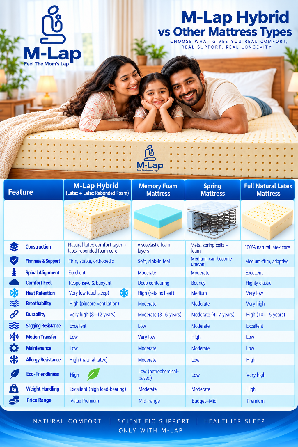 M-Lap Hybrid mattress comparison